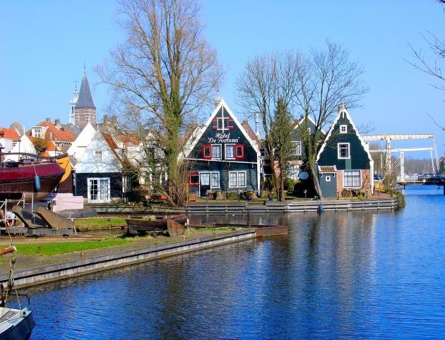 Netherlands Edam Hotel de Fortuna and Canal View